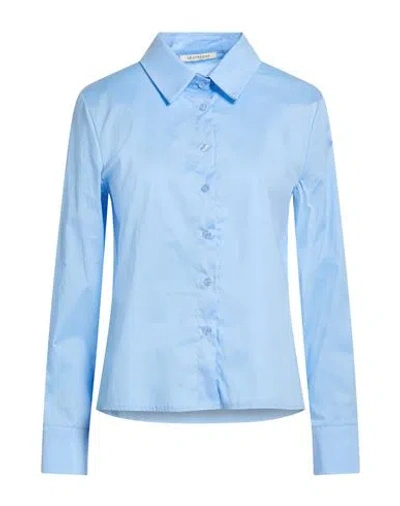 Le Streghe Woman Shirt Sky Blue Size M Cotton, Elastane
