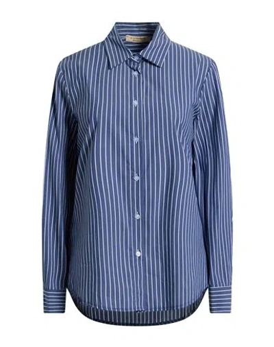Le Streghe Woman Shirt Slate Blue Size L Cotton, Polyamide, Elastane