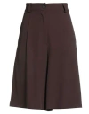 Le Streghe Woman Shorts & Bermuda Shorts Dark Brown Size M Polyester, Elastane