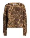 Le Streghe Woman Sweater Brown Size Onesize Mohair Wool, Wool, Acrylic, Polyamide, Elastane In Brown