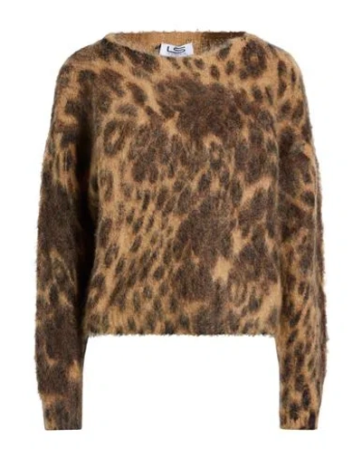 Le Streghe Woman Sweater Brown Size Onesize Mohair Wool, Wool, Acrylic, Polyamide, Elastane