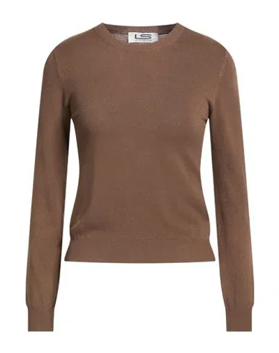 Le Streghe Woman Sweater Chocolate Brown Size Onesize Viscose, Polyamide