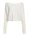 Le Streghe Woman Sweater Cream Size Onesize Cotton In White