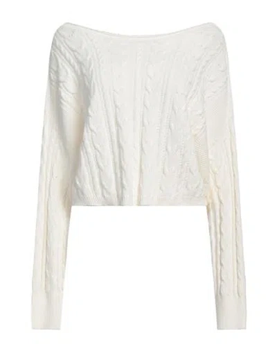 Le Streghe Woman Sweater Cream Size Onesize Cotton In White