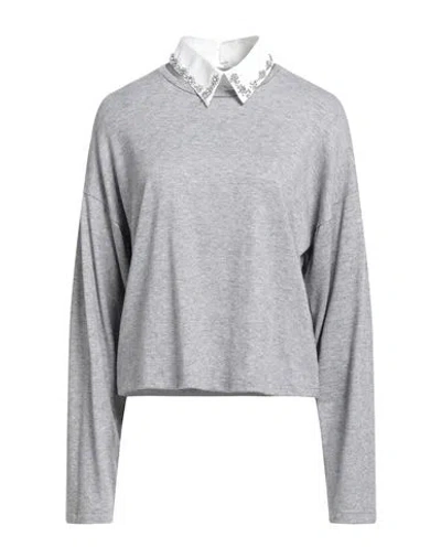 Le Streghe Woman Sweater Grey Size S Viscose, Polyester, Elastane In Gray