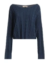 Le Streghe Woman Sweater Navy Blue Size Onesize Cotton