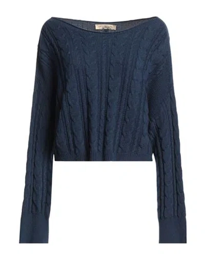 Le Streghe Woman Sweater Navy Blue Size Onesize Cotton