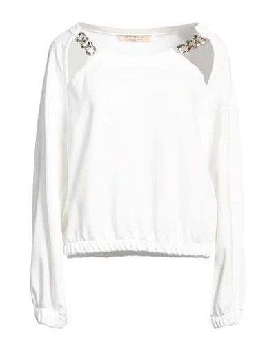 Le Streghe Woman Sweatshirt Cream Size M Cotton, Polyester In White