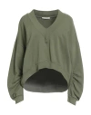 Le Streghe Woman Sweatshirt Military Green Size M Cotton