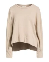 Le Streghe Woman Sweatshirt Sand Size Onesize Cotton, Elastane In Brown