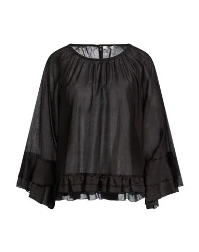 Le Streghe Woman Top Black Size 8 Tencel, Polyester