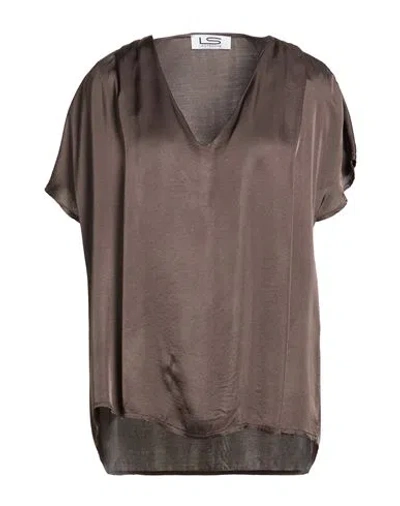 Le Streghe Woman Top Brown Size L Rayon, Viscose