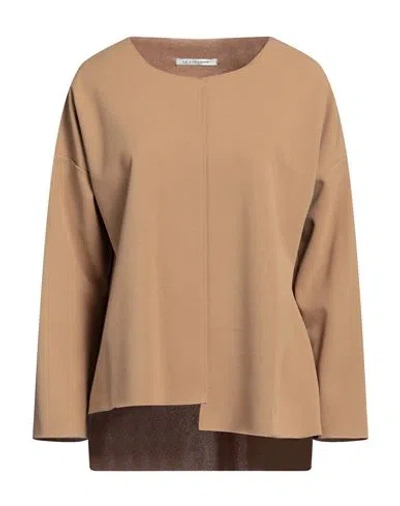 Le Streghe Woman Top Camel Size L Polyester, Elastane In Beige