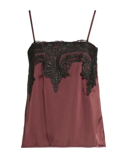 Le Streghe Woman Top Chocolate Brown Size S Polyester In Pink