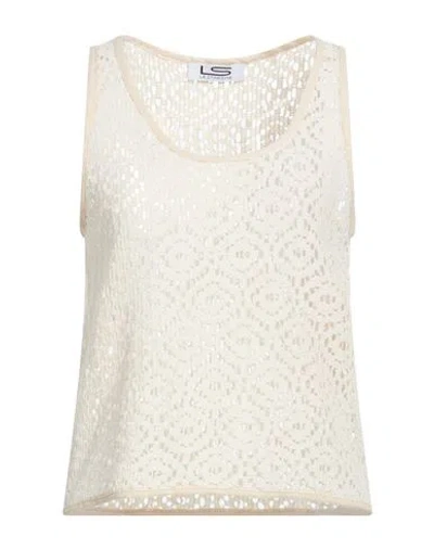 Le Streghe Woman Top Cream Size M Cotton In White