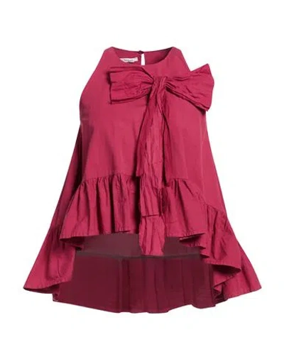Le Streghe Woman Top Garnet Size M Cotton In Red
