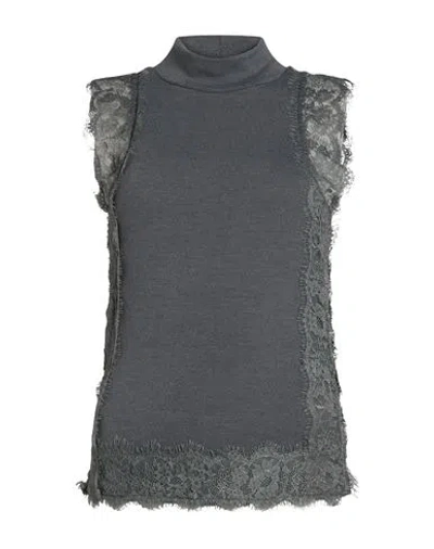 Le Streghe Woman Top Grey Size M Polyester, Viscose, Elastane