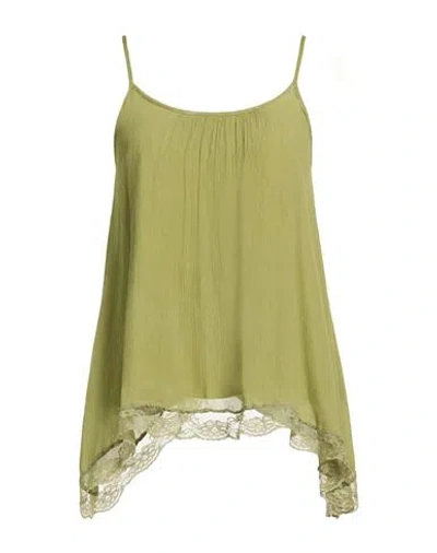 Le Streghe Woman Top Lime Green Size M Viscose