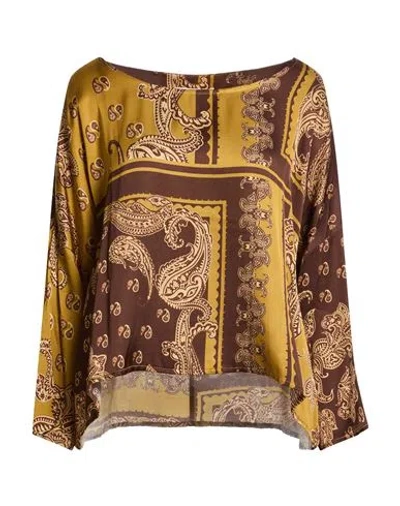 Le Streghe Woman Top Mustard Size L Viscose In Yellow