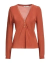 Le Streghe Woman Top Rust Size L Viscose In Orange
