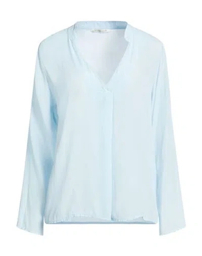 Le Streghe Woman Top Sky Blue Size M Viscose, Silk