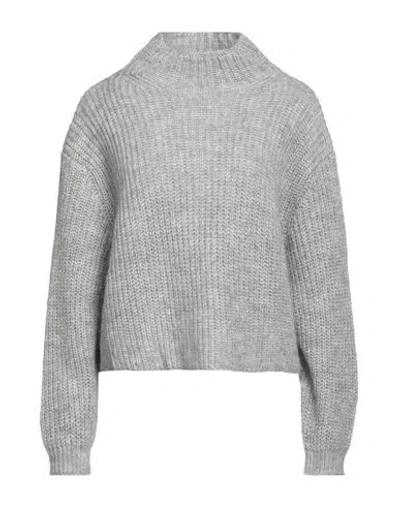 Le Streghe Woman Turtleneck Light Grey Size Onesize Acrylic, Polyamide, Mohair Wool In Gray