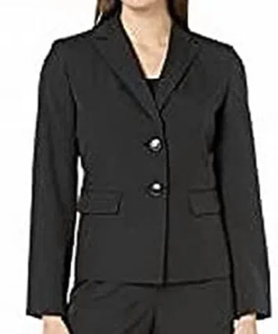 Le Suit 2 Button Notch Collar Blazer In Black