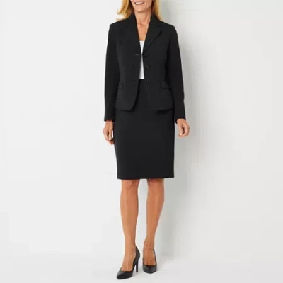 Le Suit 2-pc. Knee Length Skirt Suit In Black