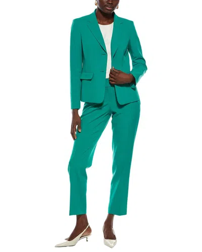 Le Suit 2pc Seamed Jacket & Slim Pant Set In Green