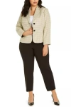 Le Suit 50039953 Long Formal Plus Size Jacket Pant Suit In Neutral