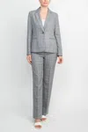 Le Suit 50040123 Long Formal Two Piece Set Jacket Pant Suit In Gray