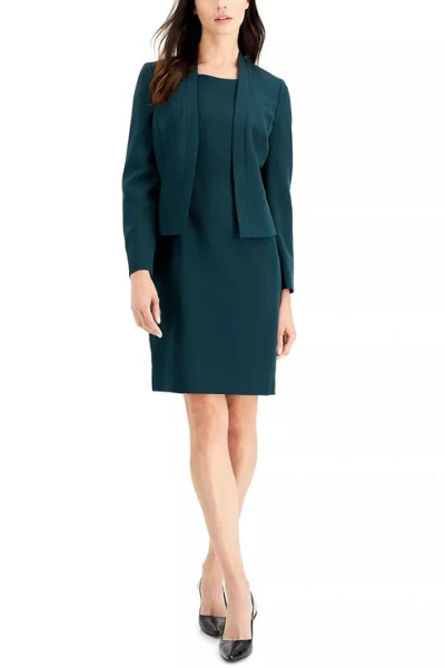 Le Suit 50040160 Short Fitted Petite Jacket Ockatil Dress In Green