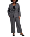 Le Suit 50040605 Plus Size Long Formal Pant Suit In Gray