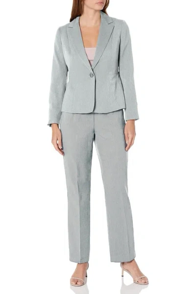 Le Suit 50041460 Long Formal Two Piece Collar Petite Pant Suit In Gray