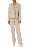 Le Suit 50041524 Formal Long Sleeve Petite Two Piece Pant Suit In Neutral