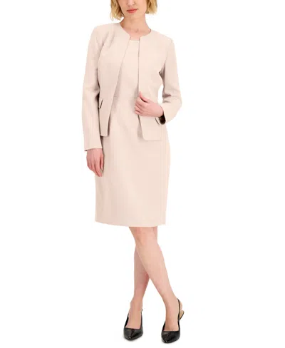 Le Suit Collarless Dress Suit, Regular & Petite Sizes In Light Blossom