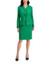 Le Suit Collarless Dress Suit, Regular & Petite Sizes In Verde