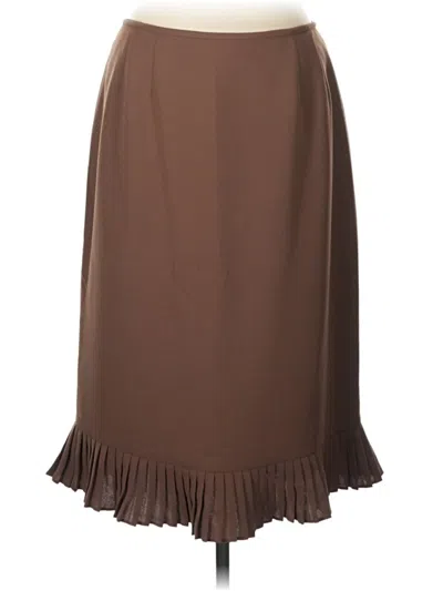 Pre-owned Le Suit Formal Skirt In Brown