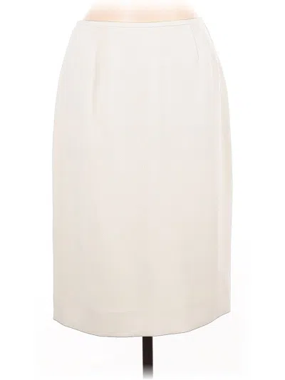 Pre-owned Le Suit Formal Skirt In White