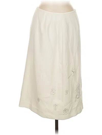Pre-owned Le Suit Formal Skirt In White
