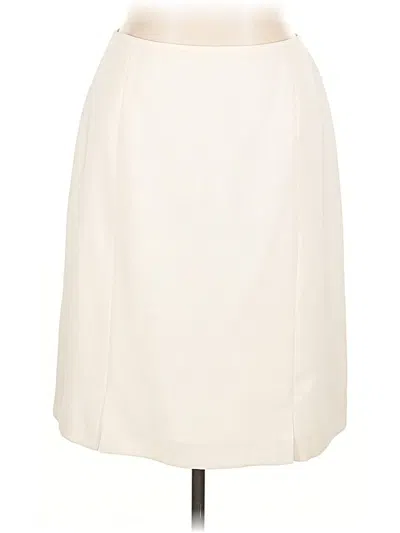 Pre-owned Le Suit Formal Skirt In White