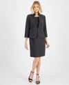 Le Suit Women's Jacket & Empire Sheath Dress, Regular & Petite In Charcoal