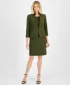 Le Suit Women's Jacket & Empire Sheath Dress Set In Hunter