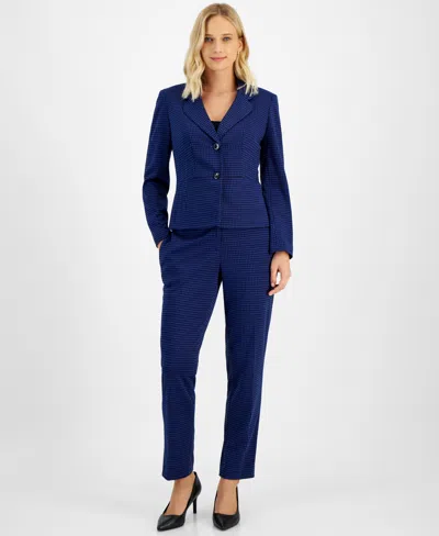 Le Suit Petite Pant Suit In Royal,black