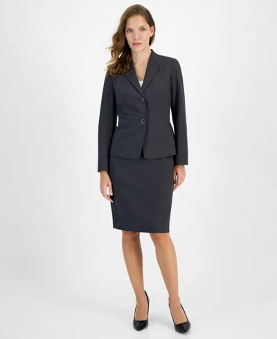 Le Suit Petite Two-button Jacket & Pencil Skirt Suit In Charcoal