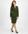 Le Suit Two-button Jacket & Pencil Skirt Suit, Regular & Petite In Hunter