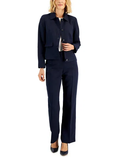 Le Suit Petites Womens 2pc Office Pant Suit In Blue