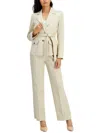 Le Suit Petites Womens Woven Notch Collar Two-button Blazer In Beige