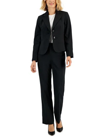 Le Suit Petites Womens 2pc Polyester Pant Suit In Black