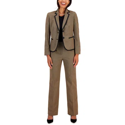 Le Suit Petites Womens Houndstooth Polyester Two-button Blazer In Multi